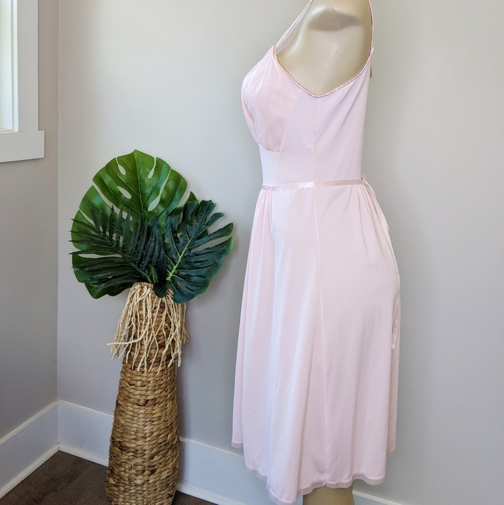 Vintage 60's Artemis Pastel Pink Bias Cut Ballerina Slip Dress - Picture 6 of 14